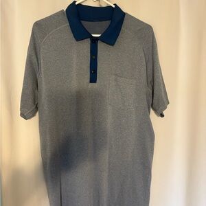 lululemon athletica Gray Polo with Blue Collar